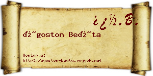 Ágoston Beáta névjegykártya